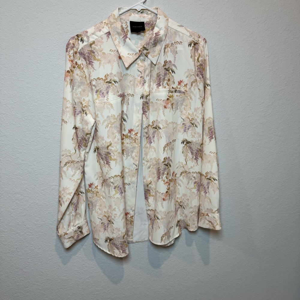 Alex Marie Floral Blouse - Cream and Purple